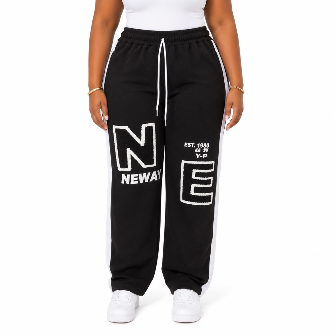 Graphic Print Wide Leg Joggers